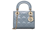 DIOR Lady Dior Patent Leather, Cow Leather Lady Dior Bag Shoulder Bag, Crossbody Bag, Handbag Mini Women's Powder Blue