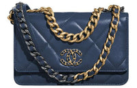 CHANEL 19Bag Lambskin Shoulder Bag Women's Marine Blue
