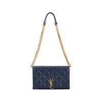 SAINT LAURENT Sheepskin Shoulder Bag, Crossbody Bag Women's Blue