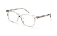 SAINT LAURENT Plate Frame Square Eyeglass Frames Women's Transparent Gray
