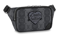 LOUIS VUITTON NIGO Collaboration Coated Canvas Handheld Shoulder Bag Unisex Gray