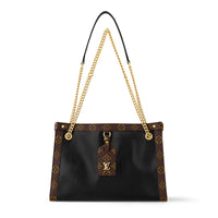 LOUIS VUITTON Nova Calf Leather Small Shoulder Bag Women's Black/Brown