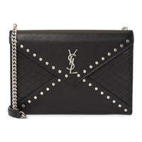 SAINT LAURENT Monogram Lambskin Envelope Bag, Crossbody Bag, Shoulder Bag Women's Black