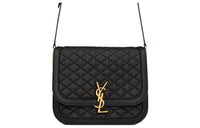 SAINT LAURENT SOLFERINO Soft Quilting Sheepskin Tofu Bag Crossbody Bag Shoulder Bag Women's Black