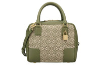LOEWE Anagram Fabric With Calfskin Shoulder Bag, Crossbody Bag, Handbag Women's Green