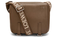 LOEWE Soft Smooth Calfskin With Jacquard Messenger Bag, Shoulder Bag, Crossbody Bag Extra Small Men's Winter Brown