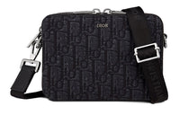 DIOR Jacquard Fabric Handheld Crossbody Bag Shoulder Bag Men's Black