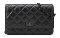 CHANEL 2.55WOC Leather Crossbody Bag Women's Black