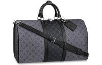 LOUIS VUITTON Keepall Bandouliere Monogram Eclipse Reverse 50 Gray