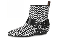 LOUIS VUITTON Rhapsody Ankle-Length Boots Women's Black White