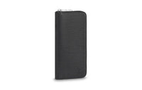LOUIS VUITTON Zippy Leather Wallets Men's Black
