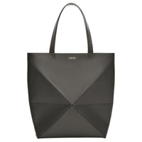 LOEWE Puzzle Fold Cow Leather Tote Bag, Shopping Bag, Handbag, Shoulder Bag Extra Large Women's Dark Gray
