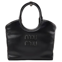 MIU MIU Leather Shoulder Bag Crossbody Bag Handbag Regular Women's Black