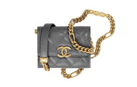 CHANEL Leather Coin Purse Small Size Women's Black
