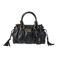 MIU MIU Leather Shoulder Bag, Crossbody Bag, Handbag Women's Black