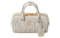 MIU MIU Arcadie Series Soft Sheep Leather Shoulder Bag, Crossbody Bag, Handbag Women's White