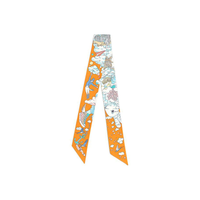 HERMES Silk Scarves Women's Apricot Yellow/Blue