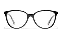 CHANEL Acetate Butterfly Eyeglass Frames Women's Black