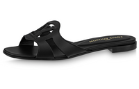 LOUIS VUITTON Abrasion-Resistant Slide Slippers Women's Black