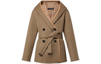 LOUIS VUITTON 1ABT6Z 3D Monogram Double-Breasted Wrap Coat