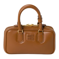 MIU MIU Arcadie Series Leather Shoulder Bag Crossbody Bag Handbag Mini Women's Cognac