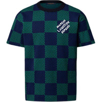 LOUIS VUITTON Jacquard Damier Short-Sleeved Cotton Crewneck