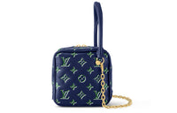 LOUIS VUITTON Square Sheepskin Dice Bag Chain Bag Handbag Regular Women's Dark Blue