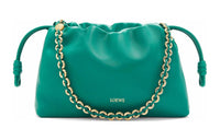 LOEWE Flamenco Soft Nappa Sheep Leather One Shoulder Crossbody Clutch Women's Jadeite Green