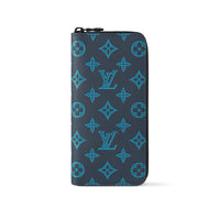 LOUIS VUITTON Zippy Cow Leather Wallet Men's Dark Blue