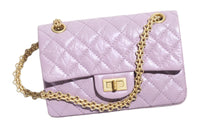 CHANEL 2.55 Old Calfskin Crossbody Bag, Shoulder Bag Women's Lilac