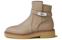 HERMES History Ankle Boots Women's Gray Yellow Beige
