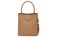 PRADA Panier Leather Shoulder Bag, Crossbody Bag, Handbag Regular Women's Caramel