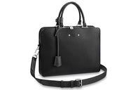 LOUIS VUITTON ARMAND Cow Leather Briefcase Laptop Bag Shoulder Bag Crossbody Bag Handbag Men's Black