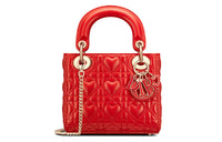 DIOR Lady Dior Dioramour Sheepskin Dior Bag Shoulder Bag Crossbody Bag Handbag Micro Women's Red