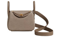 HERMES Lindy Grizzly With Swift Calfskin Shoulder Bag Crossbody Bag Handbag Mini Women's Gravel Lime & Elephant Grey
