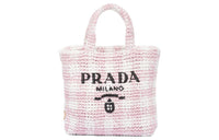 PRADA Straw, Wicker, And Raffia Handbag Small Size Women's Snow Pink