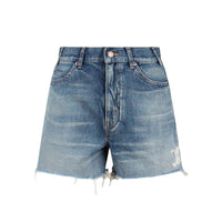 CELINE Skate Electric Sky Wash Denim Shorts Electric Sky