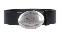 PRADA Leather Belts Men's Black Width 4CM