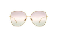 DIOR Alloy Irregular Shape Sunglasses Women's Gold