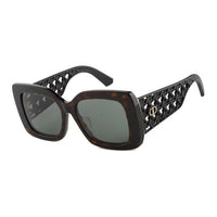 DIOR Plate And Metal Square Sunglasses Women's Tortoiseshell