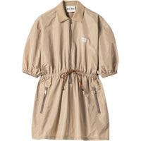 MIU MIU Short Sleeved Dress Women's Greige