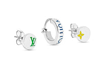 LOUIS VUITTON Monogram Play Earrings Unisex Silver