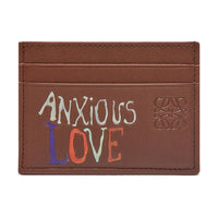 LOEWE Anxious Love Collaboration Cow Leather Card Holder Men's Dark Brown