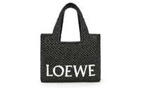 LOEWE Raffia Fiber Tote Bag, Shopping Bag, Handbag Small Size Women's Black