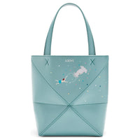LOEWE Suna Fujita Collaboration Puzzle Fold Cow Leather Shoulder Bag, Crossbody Bag, Handbag Mini Women's Water