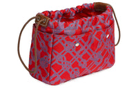 HERMES Fourbi Silk With Cow Leather Detail Bag Insert Storage Bag Clutch Women's Heart Red/Light Tawny