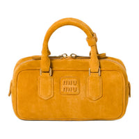 MIU MIU Arcadie Series Suede Shoulder Bag Crossbody Bag Handbag Women's Yellow