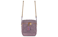 SAINT LAURENT YSL Leather Cotton Box Bag, Shoulder Bag, Crossbody Bag Women's Purple