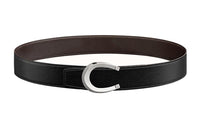 HERMES Luck Silver Buckle Togo Calfskin Double-Sided Leather Belt Men's Black/Ebony Width: 3.8cm