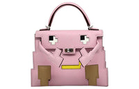 HERMES Kelly Doll Epsom Calfskin Millennium Doll Handbag Crossbody Bag Women's Mallow Purple/Milk Tea/Lemon/Cream White